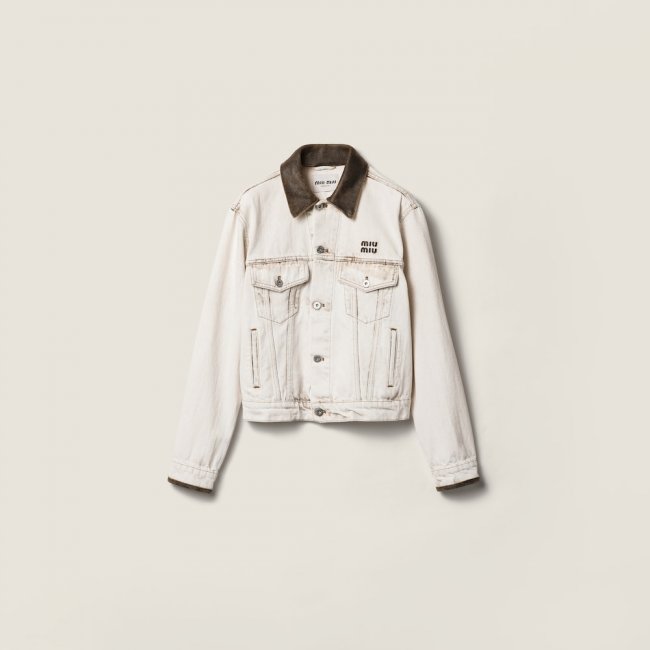 Miu Miu Denim blouson jacket White Miu Miu Denim blouson jacket White
