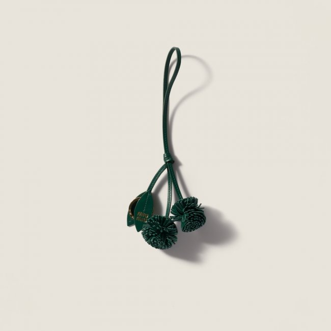 Miu Miu Trick leather keyring - Billiard Green Miu Miu Trick leather keyring - Billiard Green