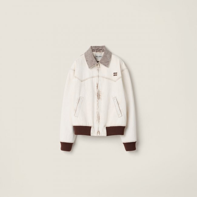 Miu Miu Denim blouson jacket White Miu Miu Denim blouson jacket White