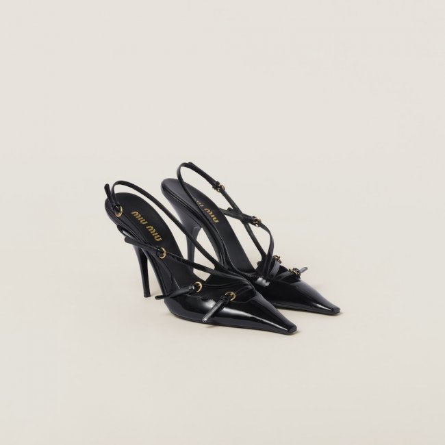 Miu Miu Patent leather slingbacks with buckles Black Miu Miu Patent leather slingbacks with buckles Black