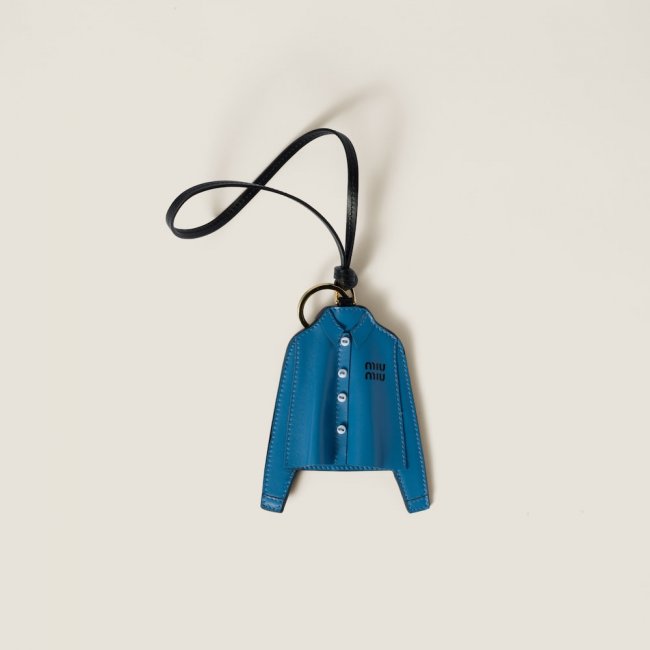 Miu Miu Leather keychain trick - Periwinkle Blue Miu Miu Leather keychain trick - Periwinkle Blue