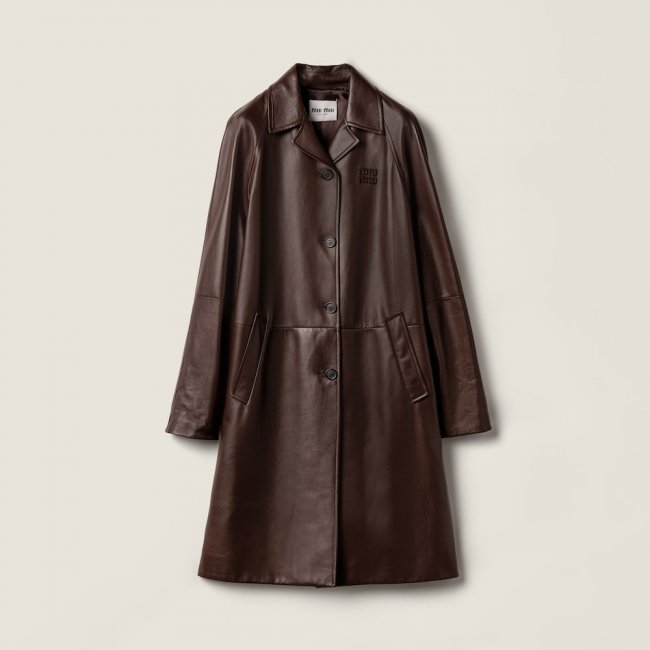 Miu Miu Nappa leather coat Sienna Miu Miu Nappa leather coat Sienna