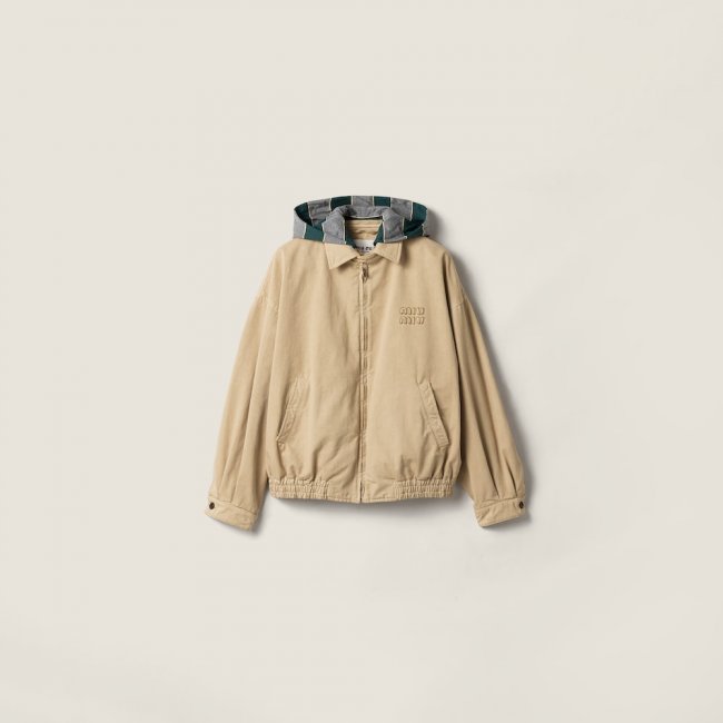 Miu Miu Old gabardine blouson jacket Beige Miu Miu Old gabardine blouson jacket Beige