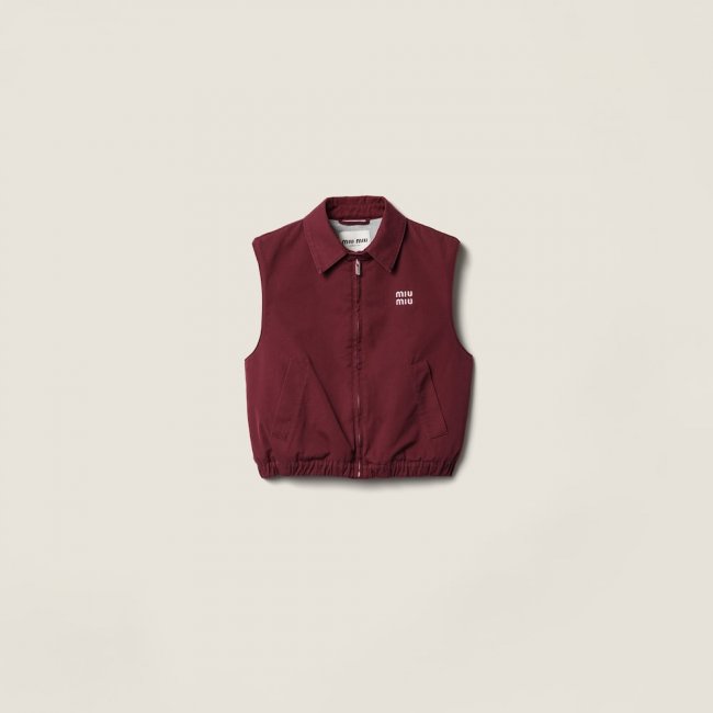 Miu Miu Washed poplin vest Amaranth Red / Maize Yellow Miu Miu Washed poplin vest Amaranth Red / Maize Yellow