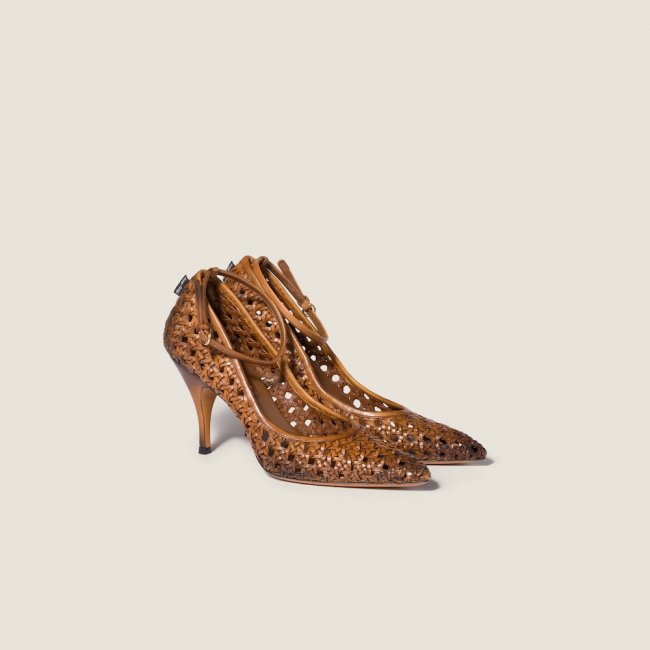 Miu Miu Woven leather pumps Cognac Miu Miu Woven leather pumps Cognac