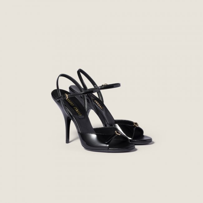 Miu Miu Patent leather sandals with buckles Black Miu Miu Patent leather sandals with buckles Black