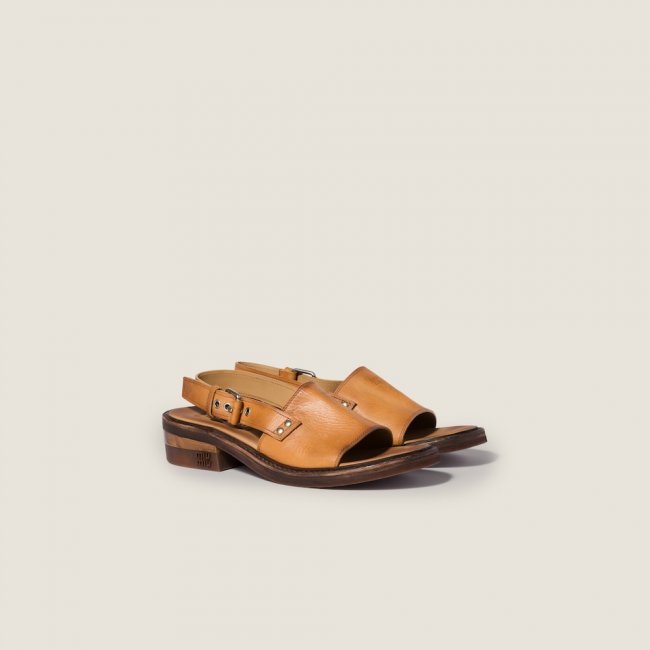 Miu Miu Leather sandals Light Tan Miu Miu Leather sandals Light Tan