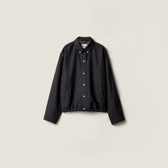 Miu Miu Pinstriped blouson jacket Navy Miu Miu Pinstriped blouson jacket Navy
