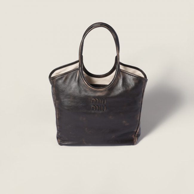 Miu Miu Ivy leather tote bag Coffee Miu Miu Ivy leather tote bag Coffee