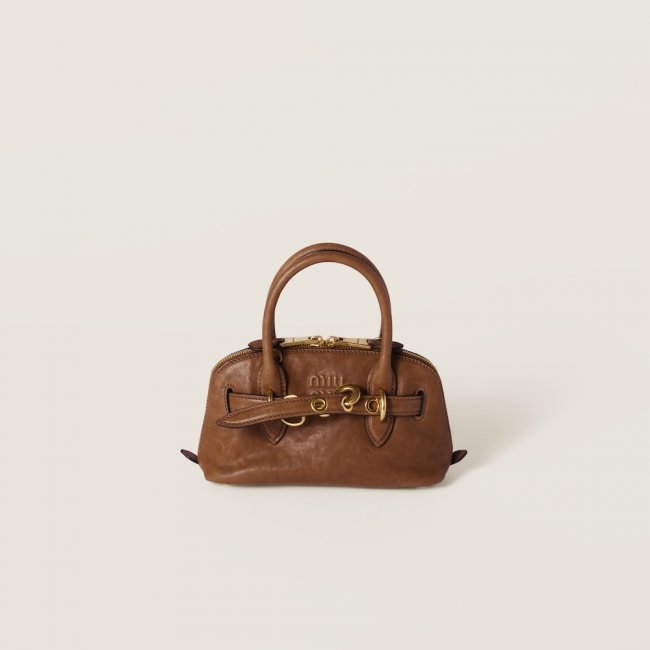 Miu Miu Aventure mini nappa leather bag Oak Miu Miu Aventure mini nappa leather bag Oak