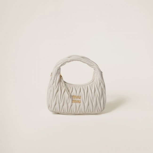 Miu Miu Wander matelassé nappa leather hobo bag White Miu Miu Wander matelassé nappa leather hobo bag White