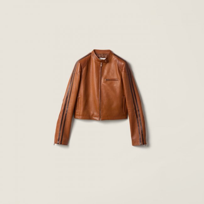 Miu Miu Nappa leather jacket Brandy Miu Miu Nappa leather jacket Brandy