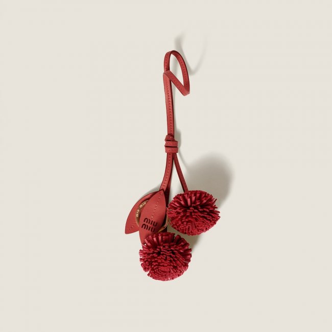 Miu Miu Trick leather keyring - Red Miu Miu Trick leather keyring - Red