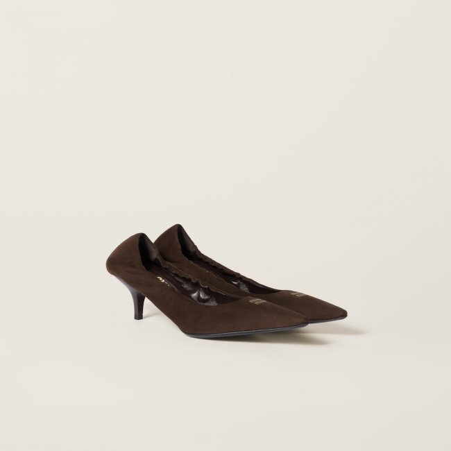 Miu Miu Ruches suede pumps Dark Brown Miu Miu Ruches suede pumps Dark Brown