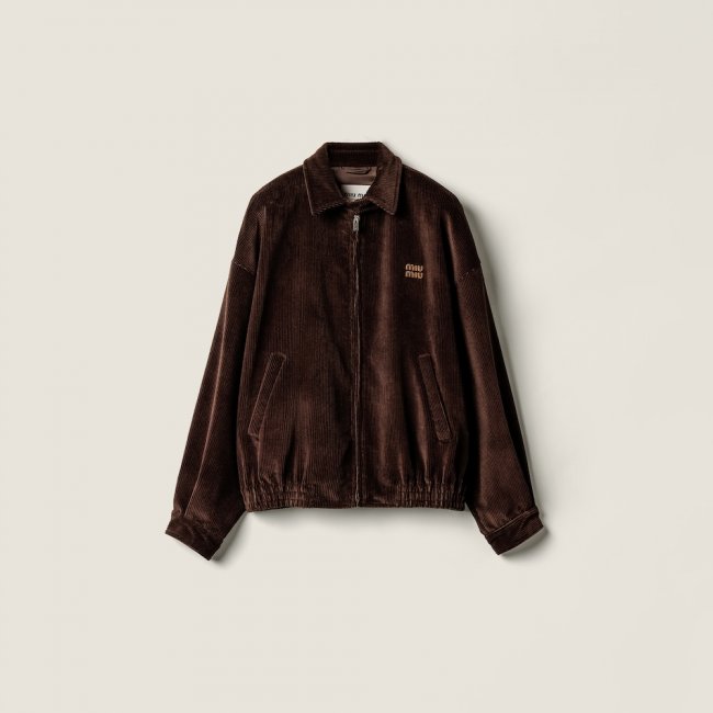 Miu Miu Corduroy blouson jacket Cocoa Brown Miu Miu Corduroy blouson jacket Cocoa Brown