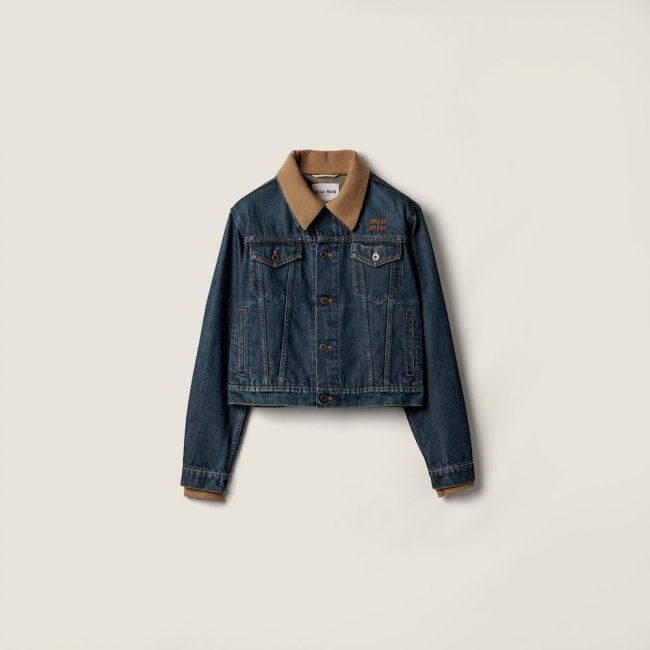 Miu Miu Denim blouson jacket Navy Miu Miu Denim blouson jacket Navy
