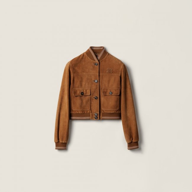 Miu Miu Suede blouson jacket Cinnamon Miu Miu Suede blouson jacket Cinnamon